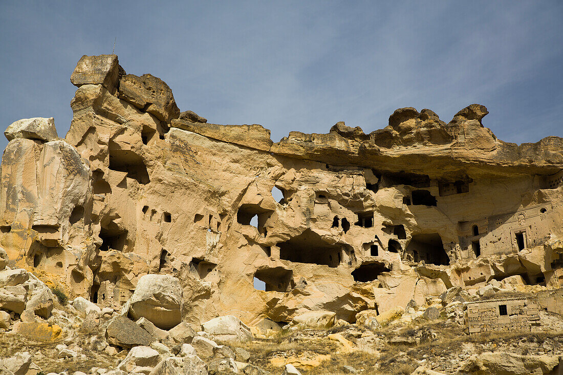 Cave Houses, Cavusin, UNESCO World Heritage Site, Cappadocia Region, Nevsehir Province, Anatolia, Turkey, Asia Minor, Asia