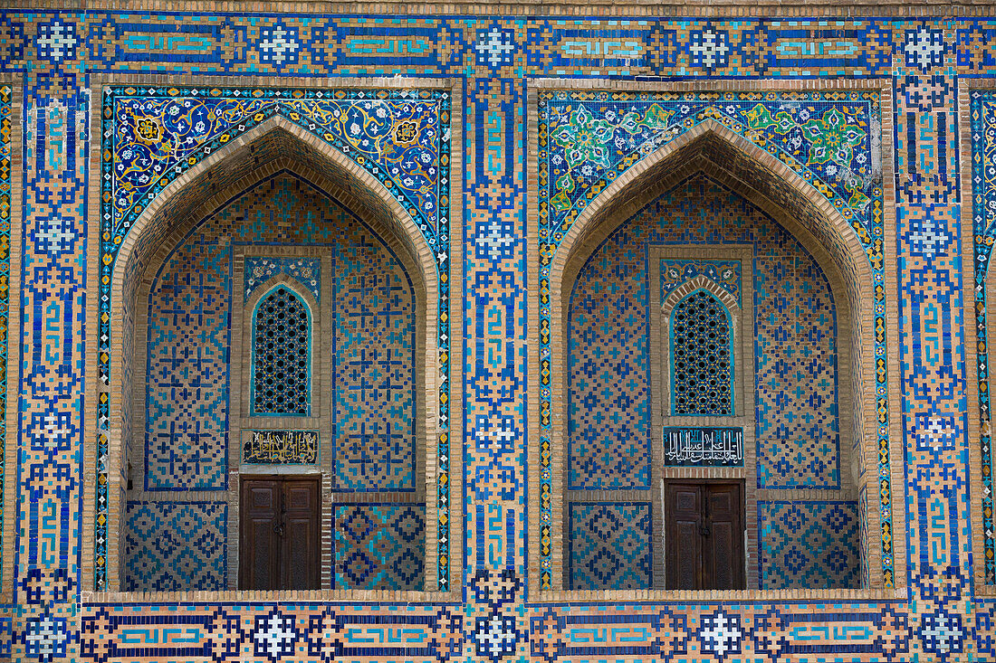 External Rooms, Tilework, Sherdor Madrassah, completed 1636, Registan Square, UNESCO World Heritage Site, Samarkand, Uzbekistan, Central Asia, Asia