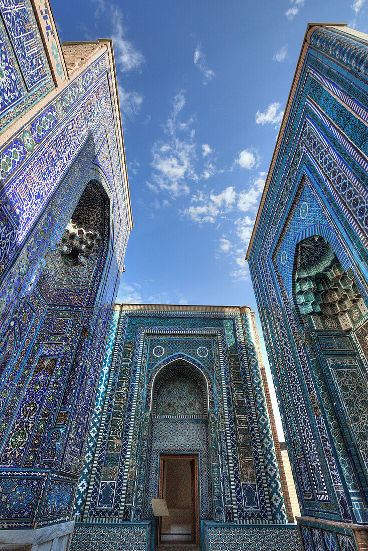 Mausoleums, Upper Complex, Shah-I-Zinda Acopolis, UNESCO World Heritage Site, Samarkand, Uzbekistan, Central Asia, Asia