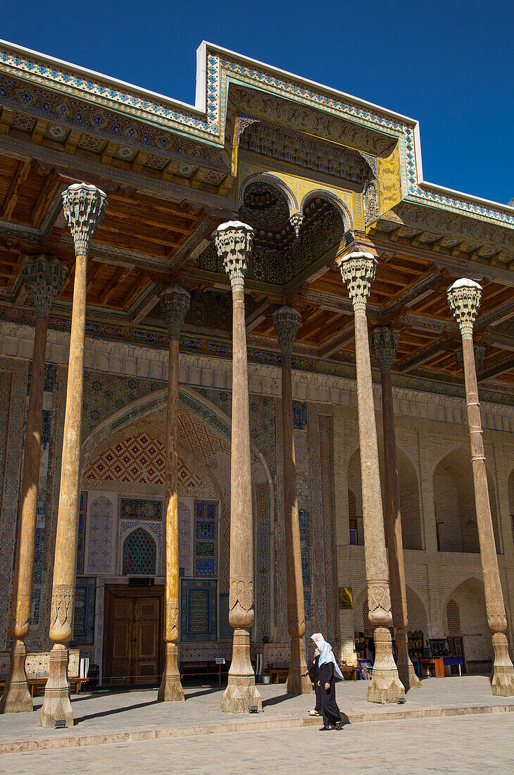 Bolo Hauz Mosque, UNESCO World Heritage Site, Bukhara, Uzbekistan, Central Asia, Asia