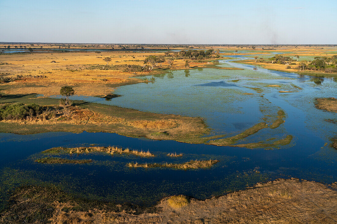 Aerial view of the Okavango Delta, UNESCO World Heritage Site, Botswana, Africa