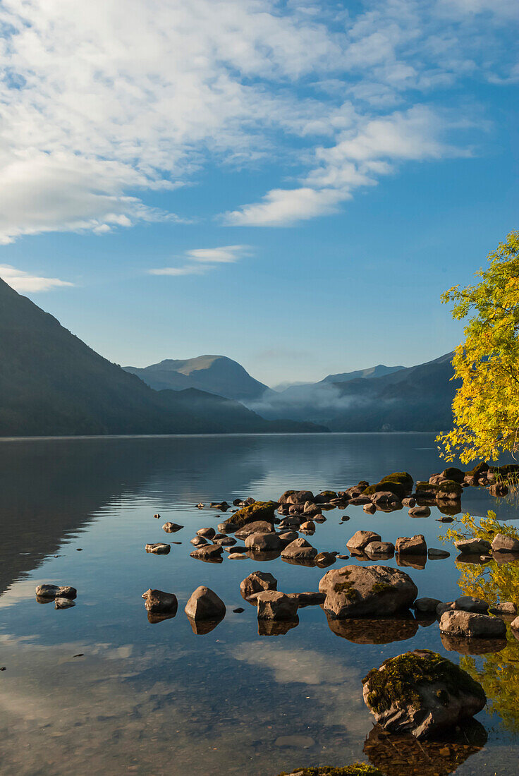 Morgenlicht, Ullswater, Lake-District-Nationalpark, UNESCO-Welterbe, Cumbria, England, Vereinigtes Königreich, Europa