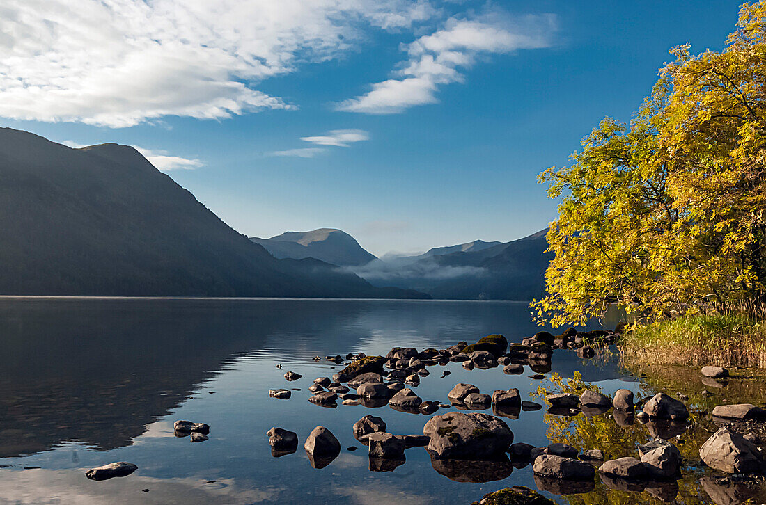 Morning light, Ullswater, Lake District National Park, UNESCO World Heritage Site, Cumbria, England, United Kingdom, Europe