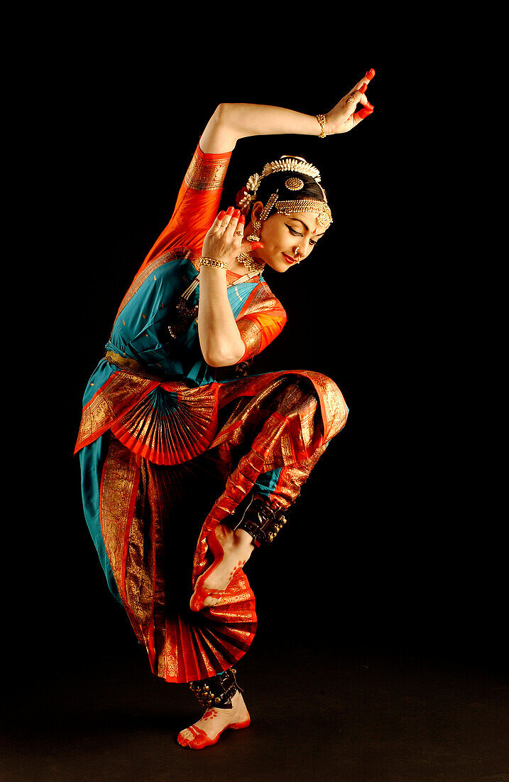Bharata-Natyam-Tänzerin in Paris, Frankreich, Europa