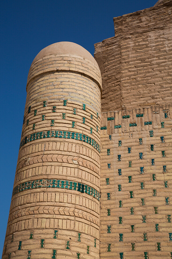 Decorative Design, Outer Walls of Tosh Havli Palace, Ichon Qala (Itchan Kala), UNESCO World Heritage Site, Khiva, Uzbekistan, Central Asia, Asia