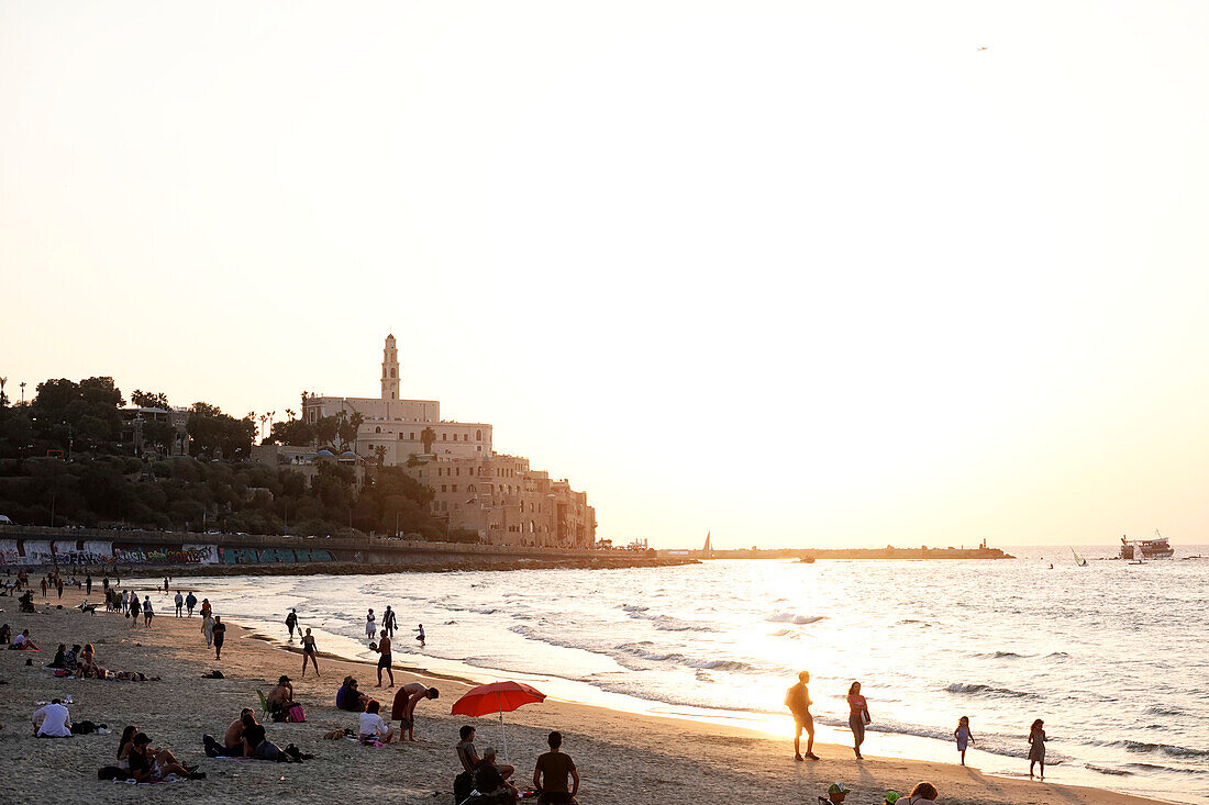 Blick auf den Jaffa-Turm und das alte Jaffa, Tel Aviv, Israel, Naher Osten