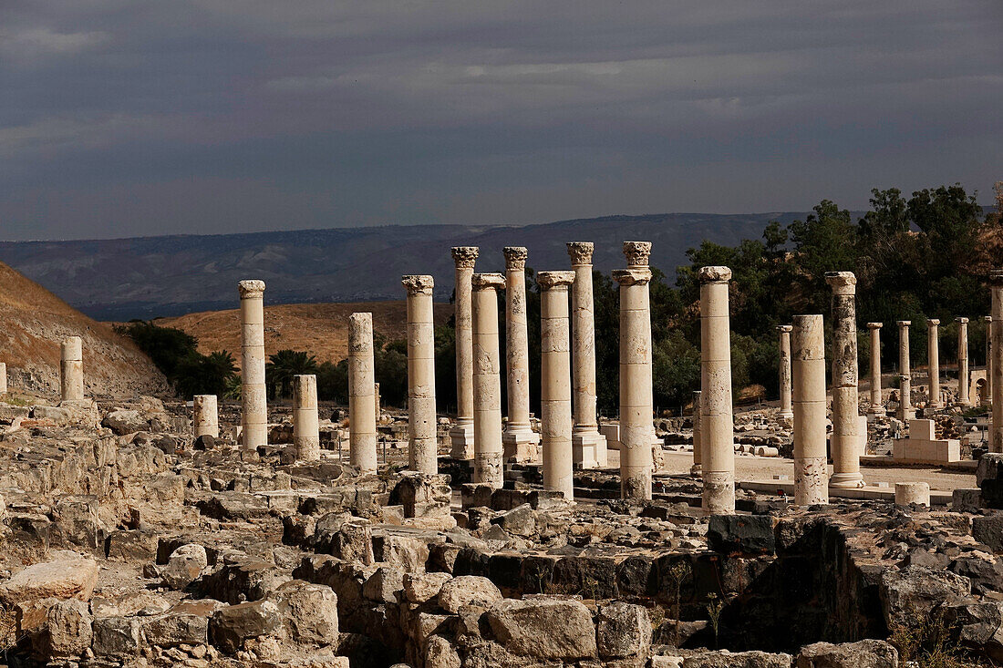 Die Ruinen der antiken römischen und byzantinischen Stadt Bet She'an, Bet She'an-Nationalpark, Israel, Naher Osten