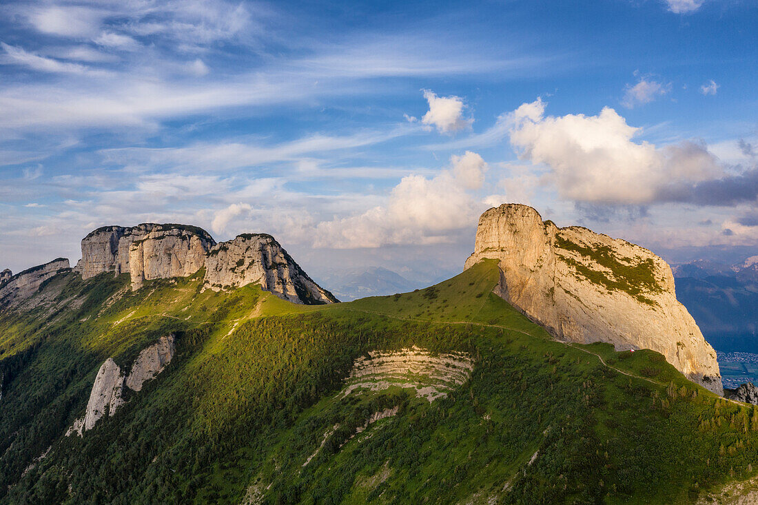 Aerial view of mountains of Appenzell Canton, Alpstein Range, Switzerland