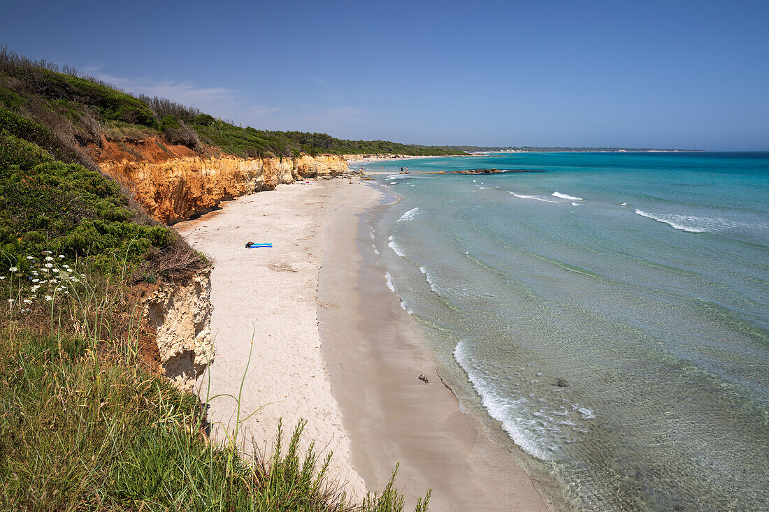 Baia dei Turchi beach in summer, near Otranto, Lecce province, Puglia, Italy, Europe