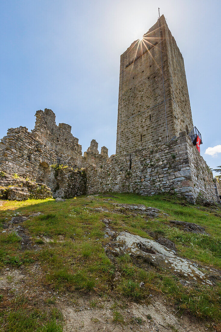 Baradello tower (Castel Baradello), lake Como, Como city, Lombardy, Italy, Europe