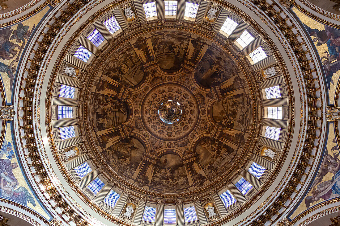The dome of St. Paul’s Cathedral, London, Great Britain, UK