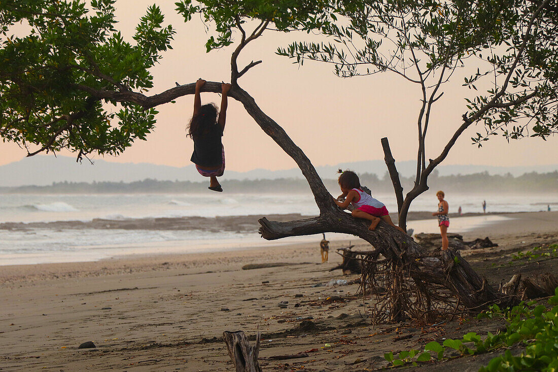 Kids playing on Jiquilillo beach, Chinandega, Nicaragua
