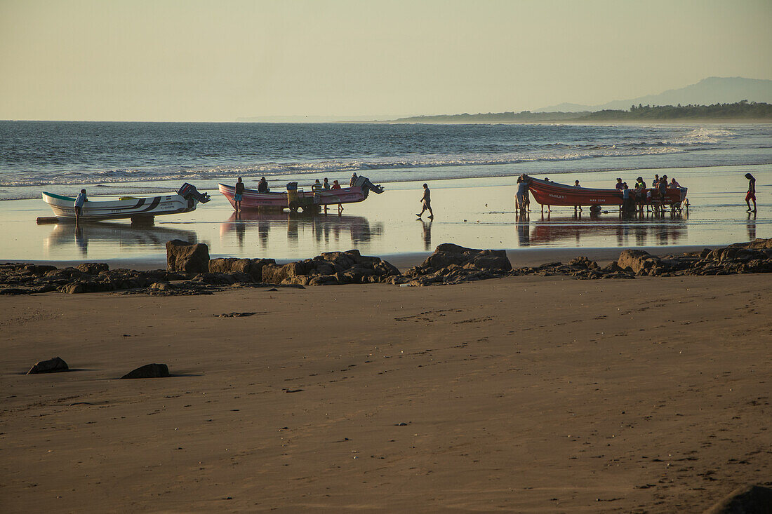 Fishing boats in Jiquilillo beach, Chinandega, Nicaragua