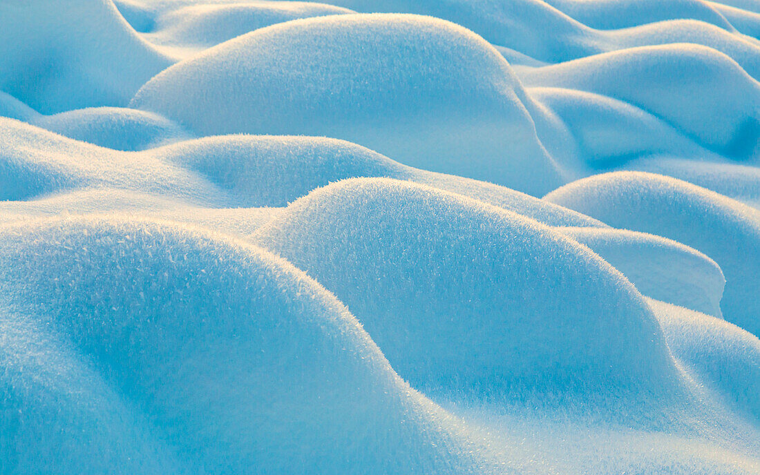 Dunes of snow by Lake Obernberg, Obernberg am Brenner, Innsbruck Land, Tyrol, Austria, Europe