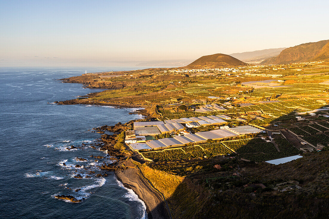 Spain,Canary Islands,Tenerife,Buenavista del Norte,view of banana plantations from the viewpoint Punta del Fraile