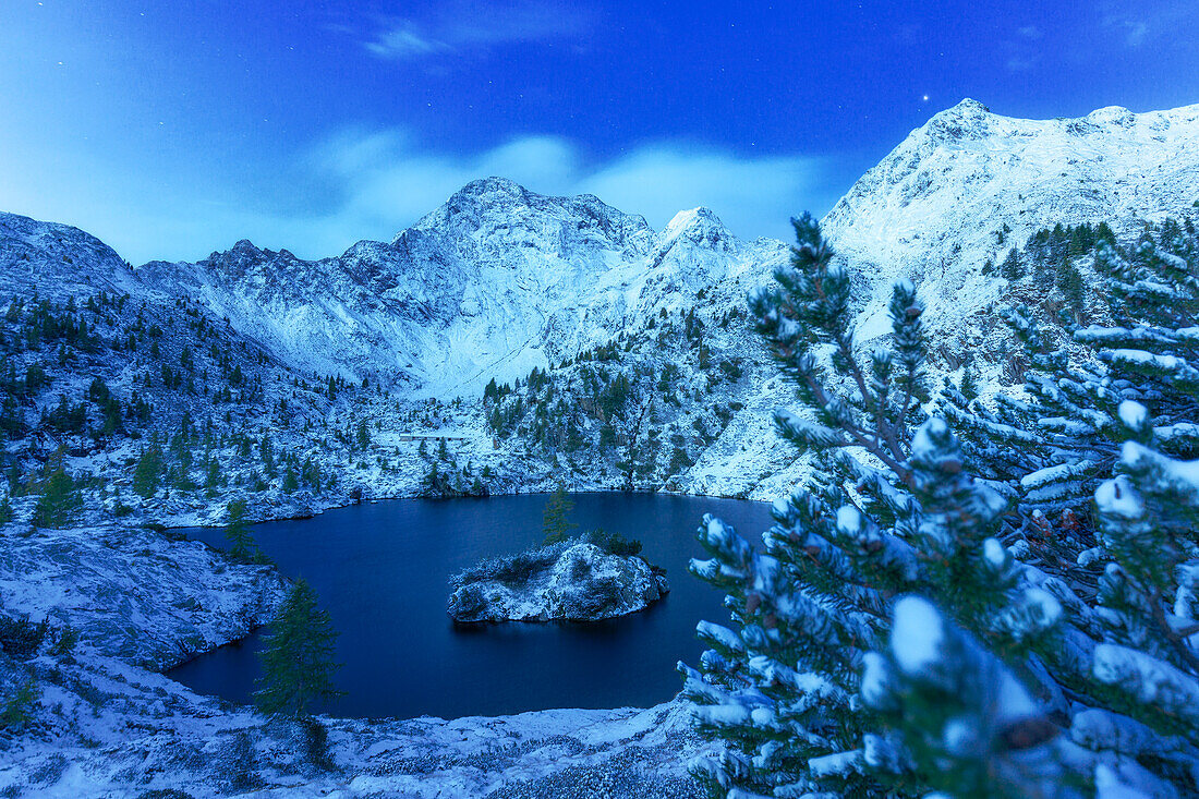 Summer snow at Lago Nero. Val Belviso, Valtellina, Orobie Alps, Lombardy, Italy, Europe