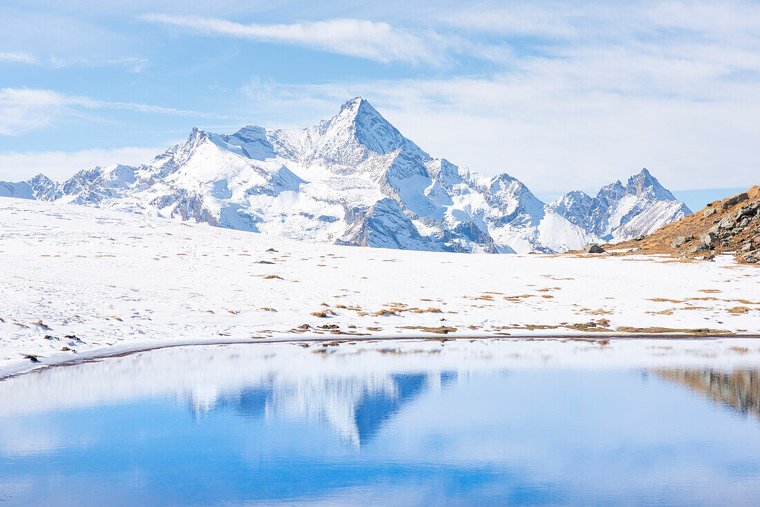 Grivola from Lac Coronas, Grauson valley, Cogne valley, Valle d'Aosta, Italian Alps, Italy