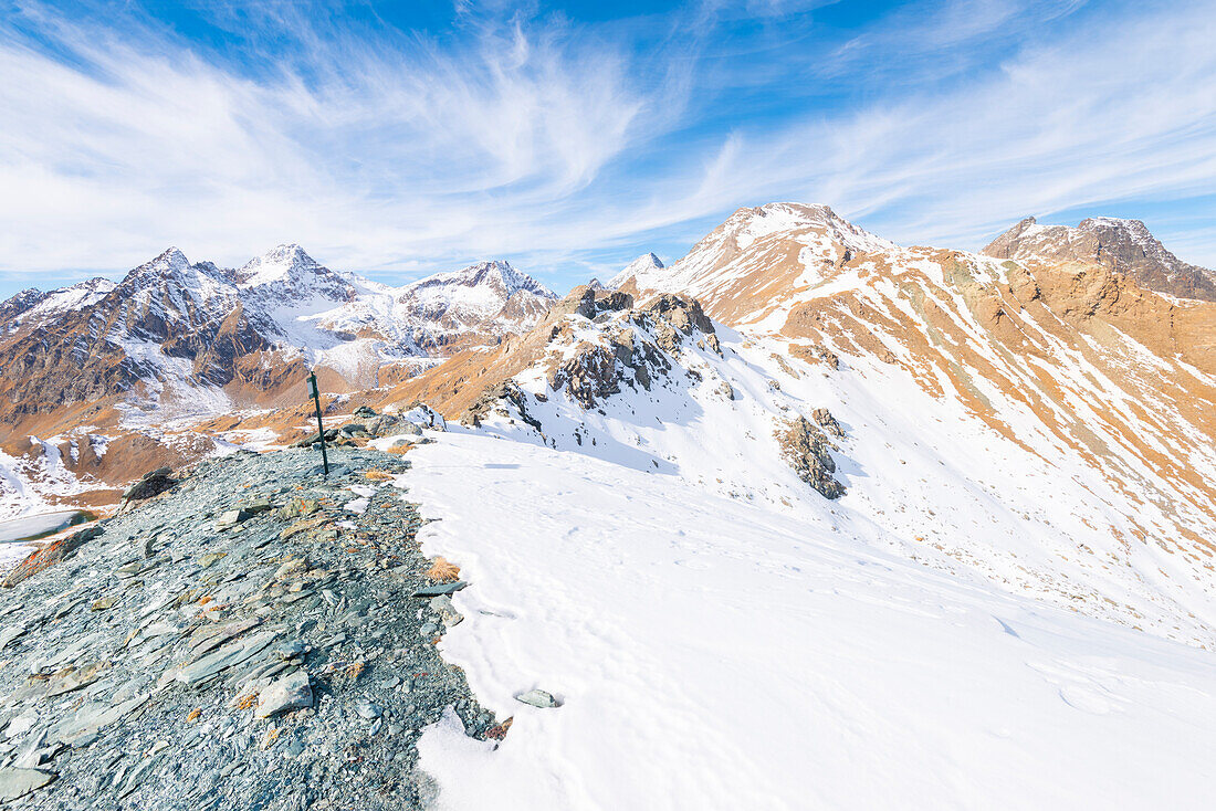 Col de Saint Marcel, Grauson valley, Cogne valley, Valle d'Aosta, Italian Alps, Italy