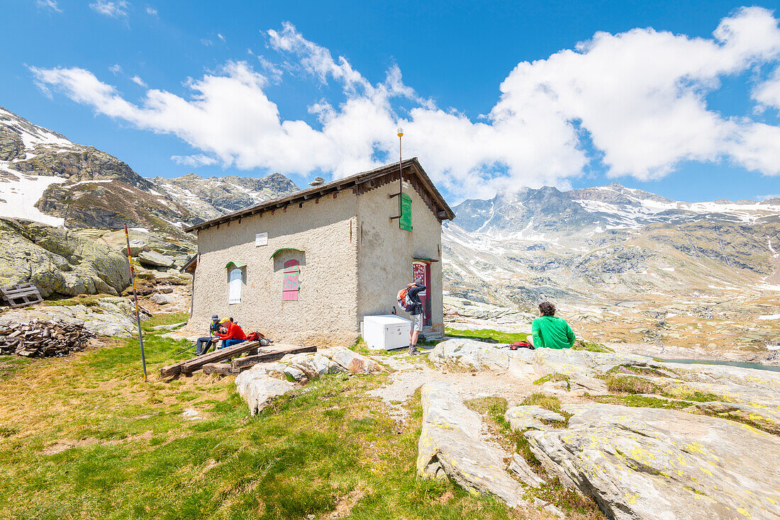 Schutzhütte Carlo Emilio, Valle del Drogo, Valle Spluga, Provinz Sondrio, Lombardei, Italienische Alpen, Italien