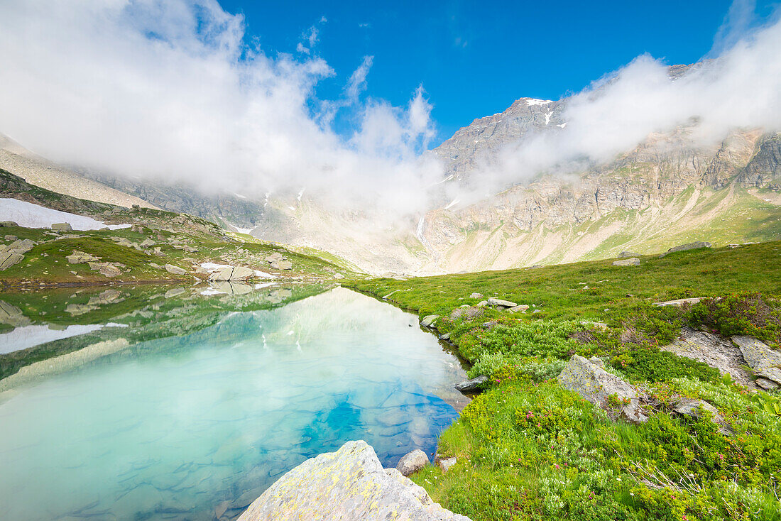 Pratorotondo lake, Valle dell Orco, Gran Paradiso National Park, Italian alps, Province of Turin, Piedmont, Italy