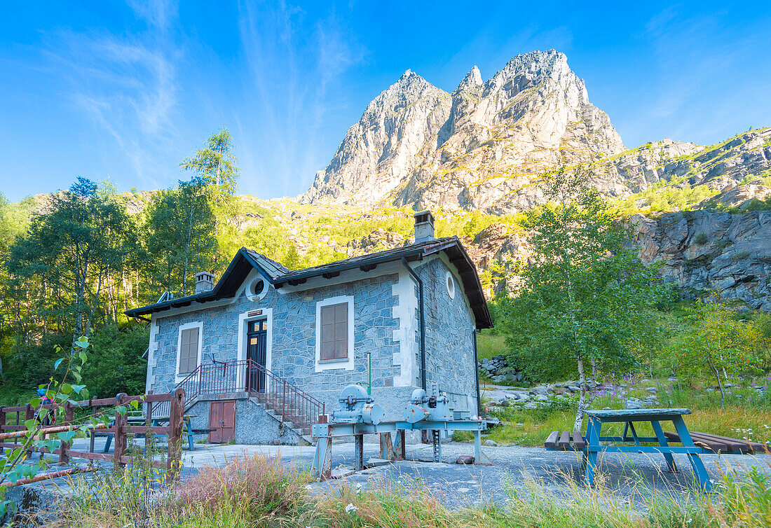 Schutzhütte Noaschetta, Vallone di Noaschetta, Valle dell Orco, Nationalpark Gran Paradiso, Provinz Turin, italienische Alpen, Piemont, Italien