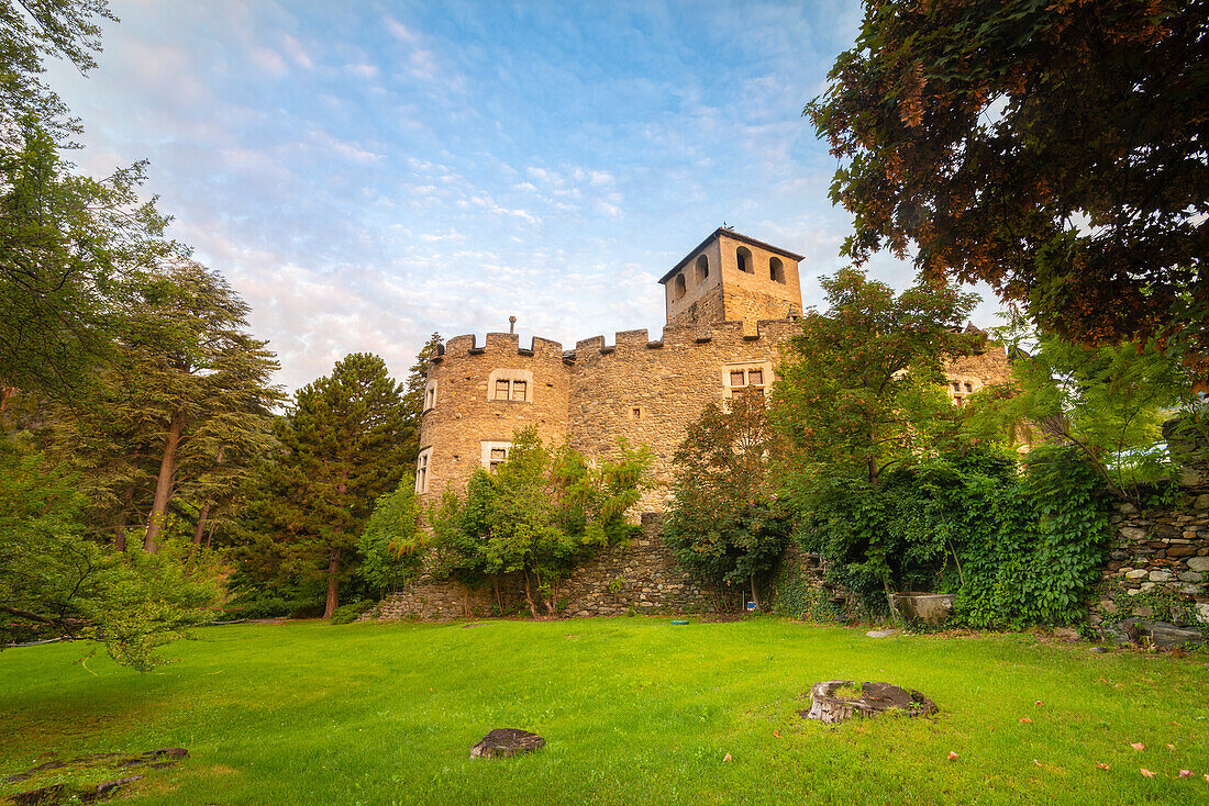 The castle of Introd, Vallee d Aoste, Italian alps, Italy