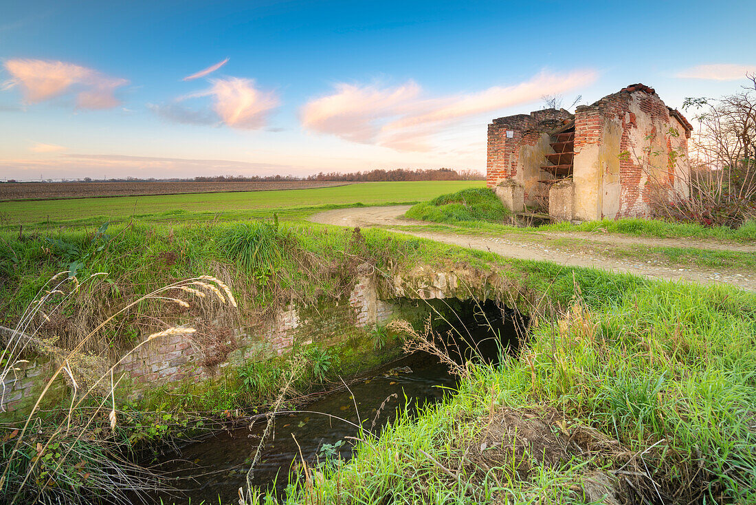 Old mill, Dorno, Lomellina, province of Pavia, Lombardy, Italy