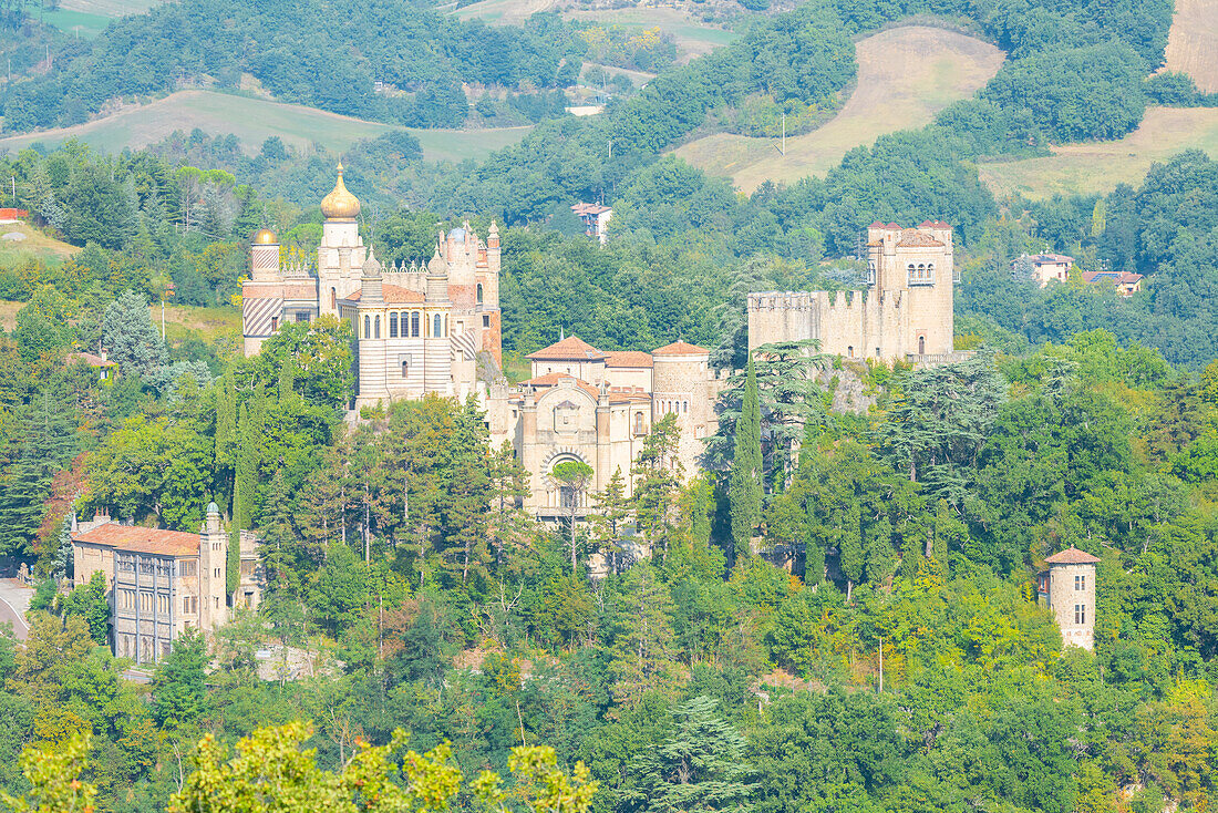 Rocchetta Mattei, Valle del Reno, bolognese Apennine, province of Bologna, Emilia Romagna, Italy