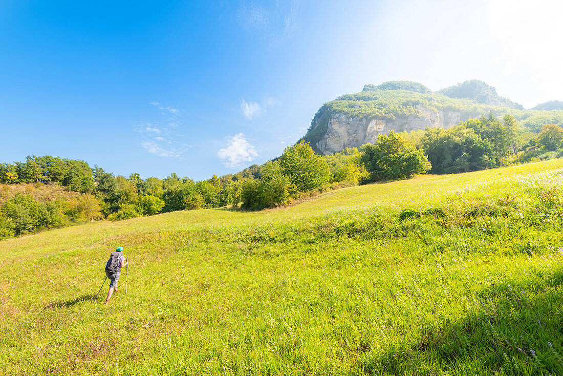 Meadows under Montovolo, Valle del Reno, bolognese Apennine, province of Bologna, Emilia Romagna, Italy