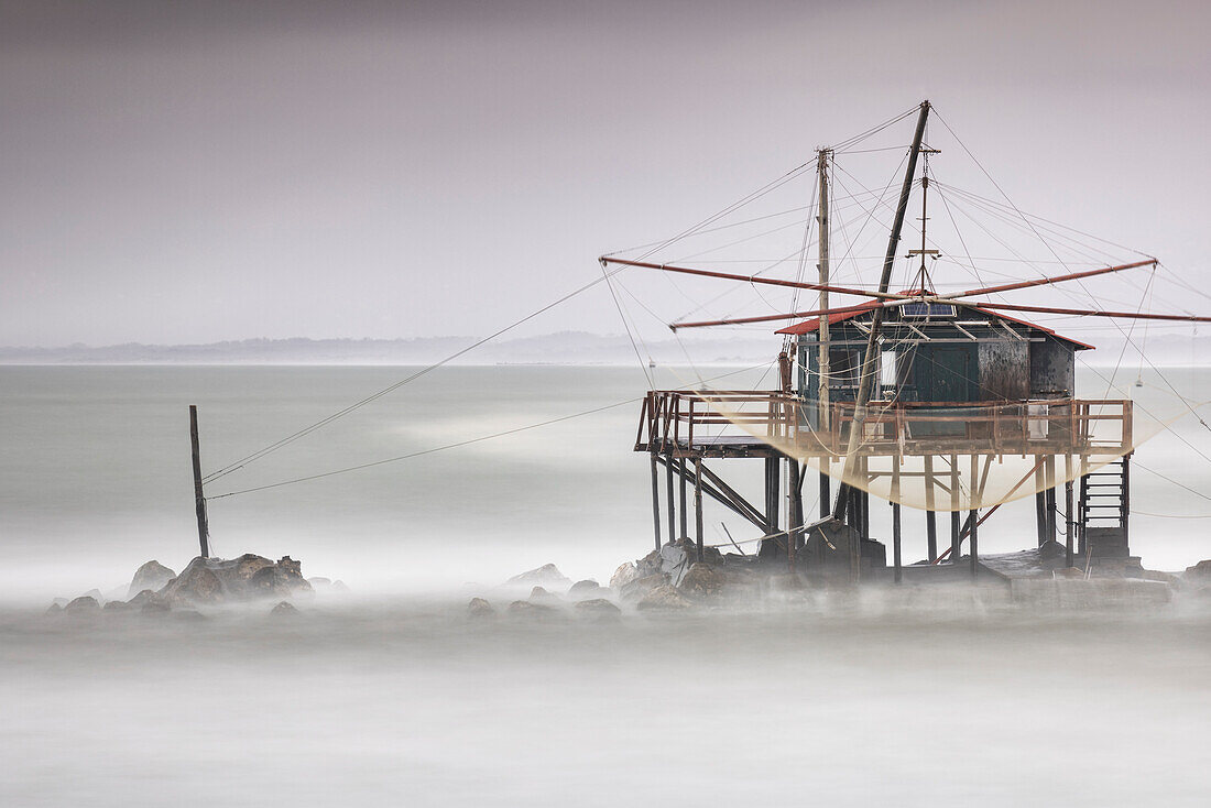 Long exposure in Bocca d'Arno, Marina di Pisa, province of Pisa, Tuscany, Italy, Europe