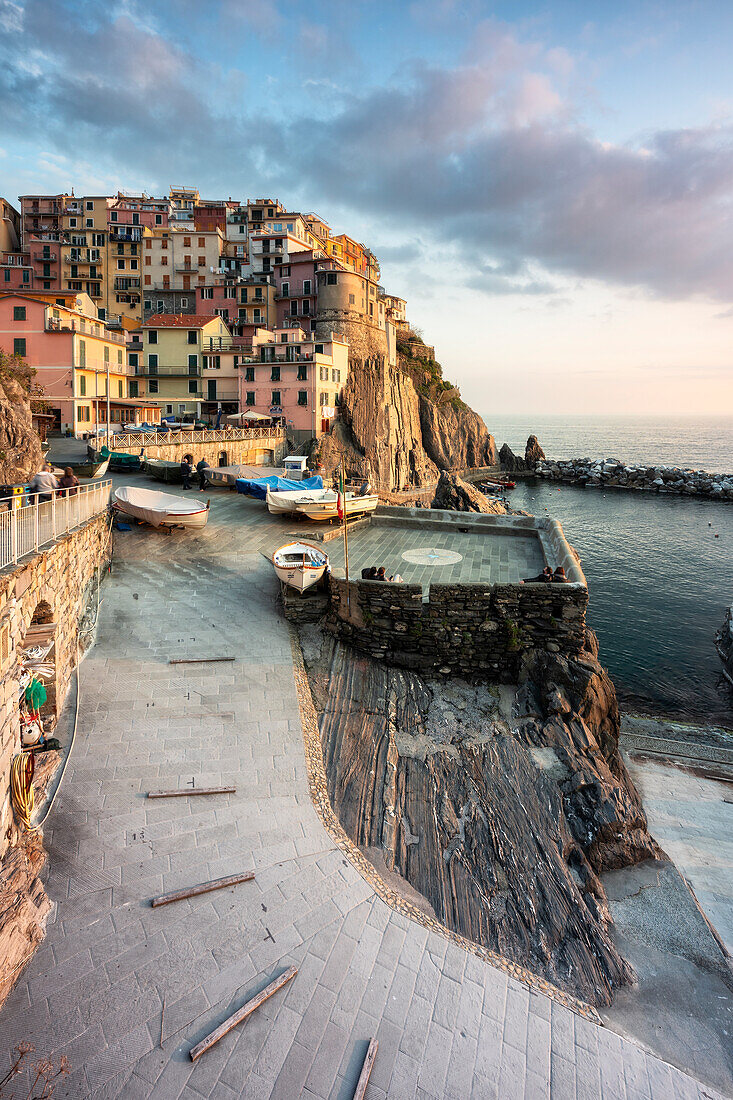 Der Hafen von Manarola, Nationalpark Cinque Terre, Gemeinde Riomaggiore, Provinz La Spezia, Region Ligurien, Italien, Europa