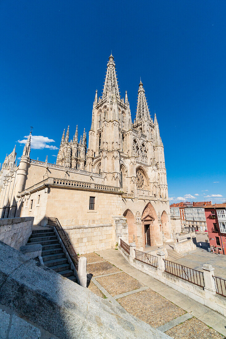 Die gotische Architektur der Kathedrale Santa Maria in Burgos. Burgos, Kastilien und León, Spanien, Europa