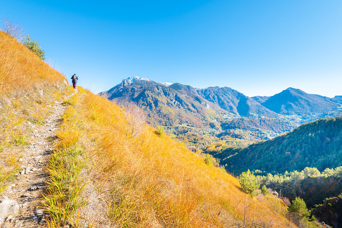 Wanderer im Val Brembana, Orobie-Alpen, Lombardei Italienische Alpen, Italien