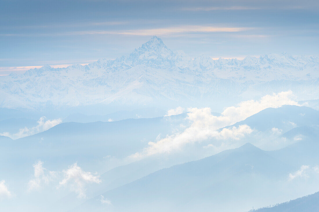 Monviso, seen from Quinseina, Valle Sacra, Canavese, Province of Turin, Piedmont, Italian alps, Italy