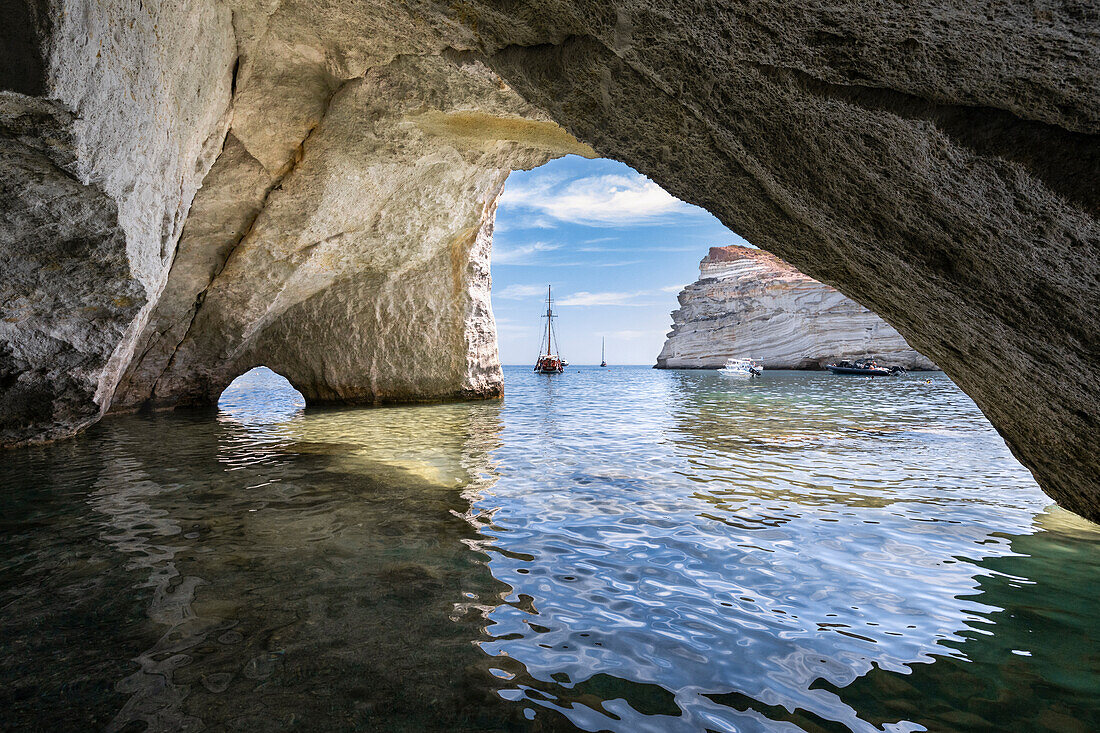 Kleftiko cave (Plaka, Milos Island, Cyclades Islands, Greece, Europe)