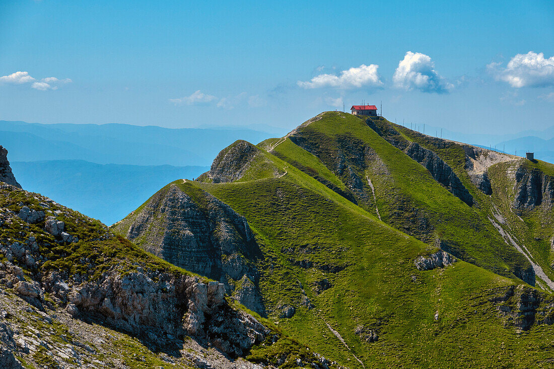 Italy, Lazio, Apennines mountain range, Massimo Rialti mountain hut on Terminillo