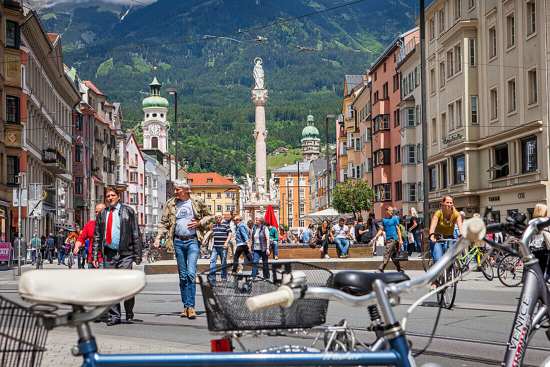 Maria Theresien Strasse With Annasaeule ( St. Anne's Column), Austria