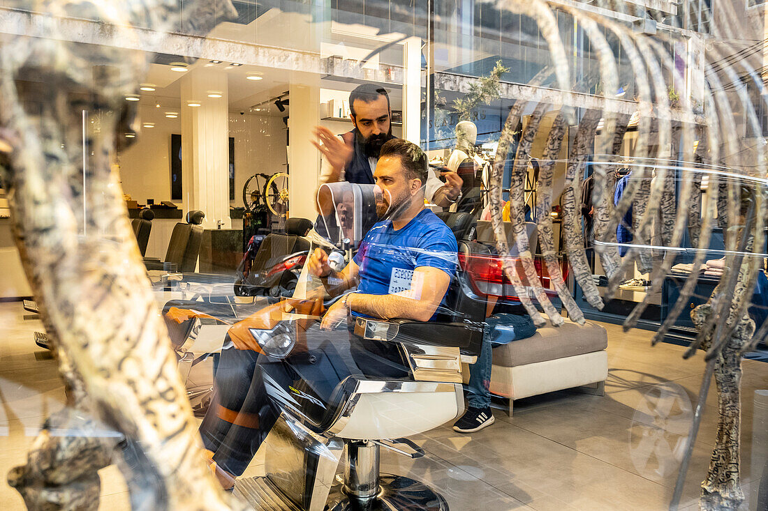 Maison JE, clothing store and barber shop, in Gouraud street, Gemmayze, Lebanon