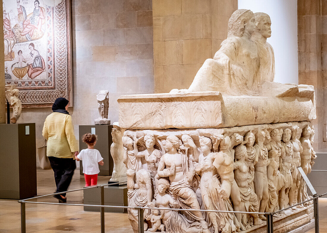 Marble Sarcophagus from Tyre depicting the legend of Achilleus 2nd c. A.D. Beirut National Museum. Beirut. Lebanon.