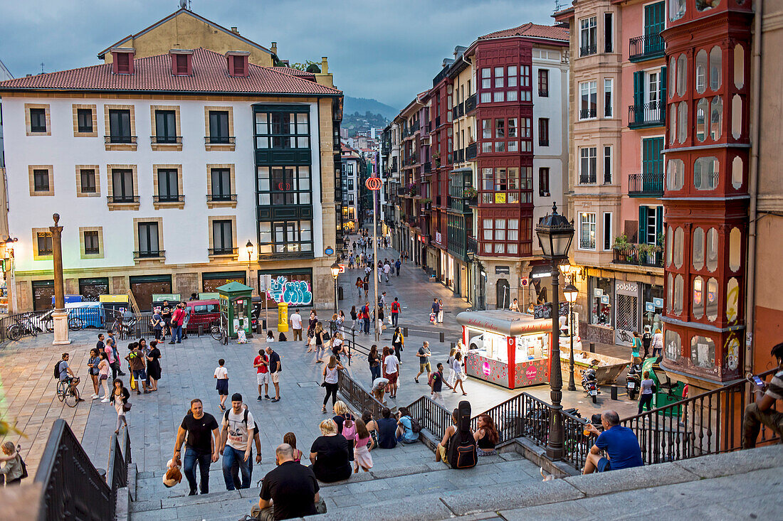 Miguel de Unamuno square, Old Town (Casco Viejo), Bilbao, Spain