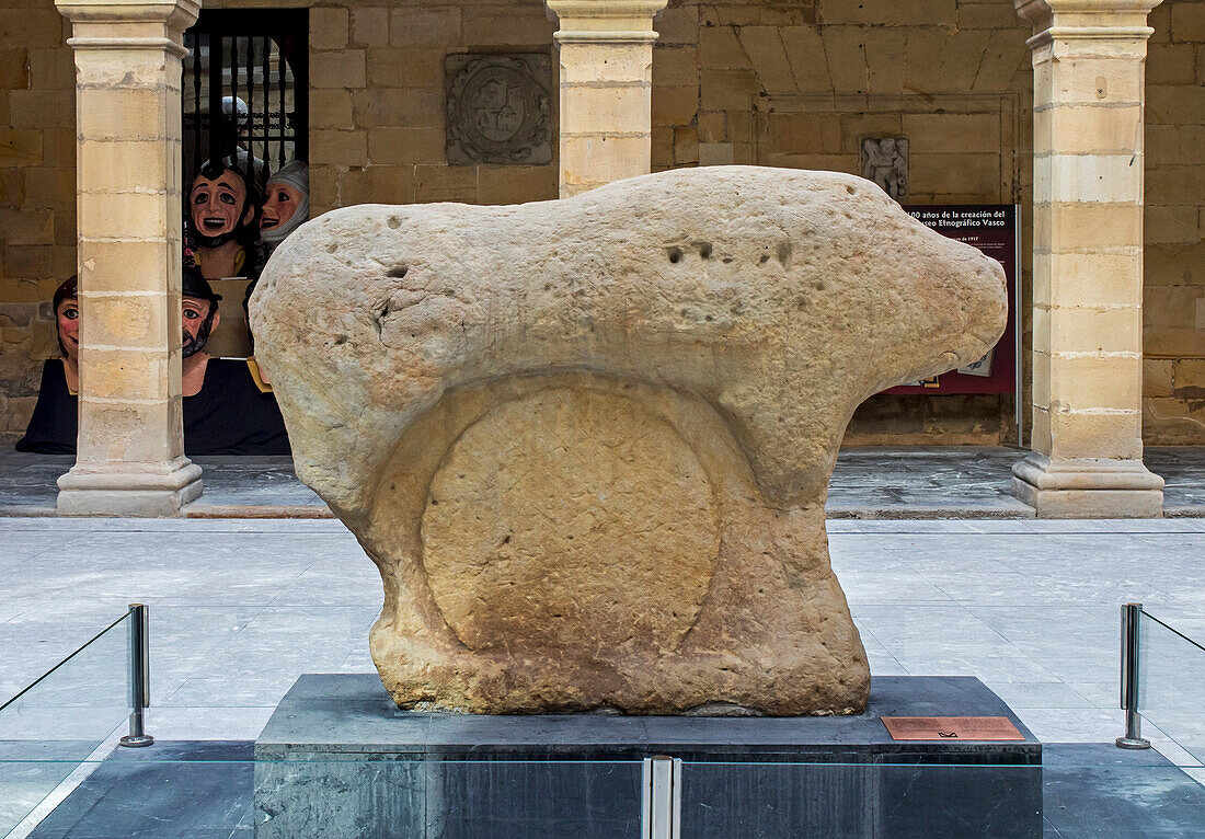 'Mikeldi' in courtyard of Euskal Museoa-Basque museum. Archaeological museum of Bizkaia and Ethnographic basque. Bilbao. Spain.