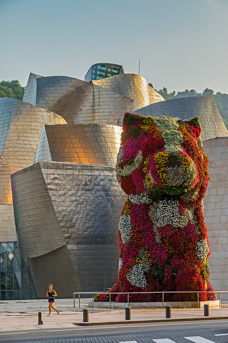 Puppy by Jeff Koons and Guggenheim Museum, Bilbao, Spain