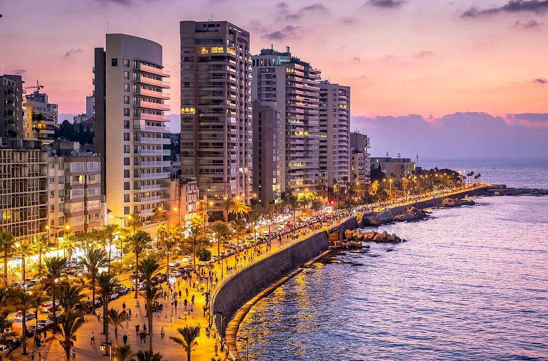 Skyline, View of Corniche, Beirut, Lebanon