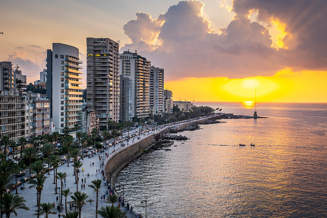 Skyline, Blick auf die Corniche, Beirut, Libanon
