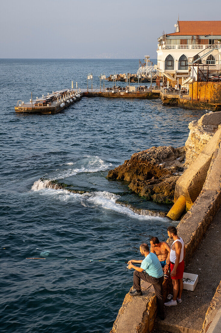 Fishermen, Corniche, Beirut, Lebanon