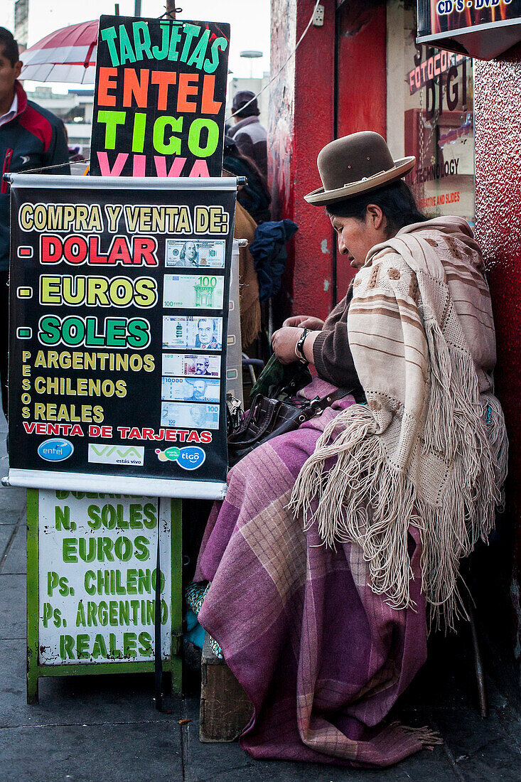 Wechselstube, La Paz, Bolivien