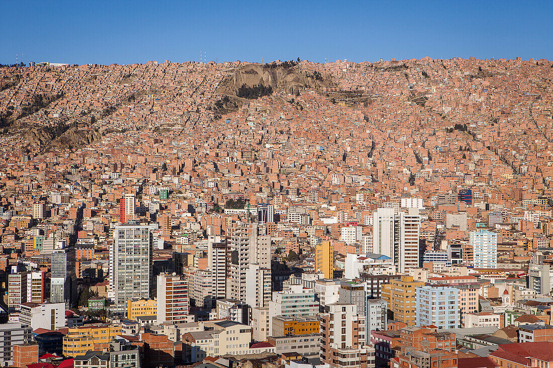 Panoramic view of downtown, La Paz, Bolivia