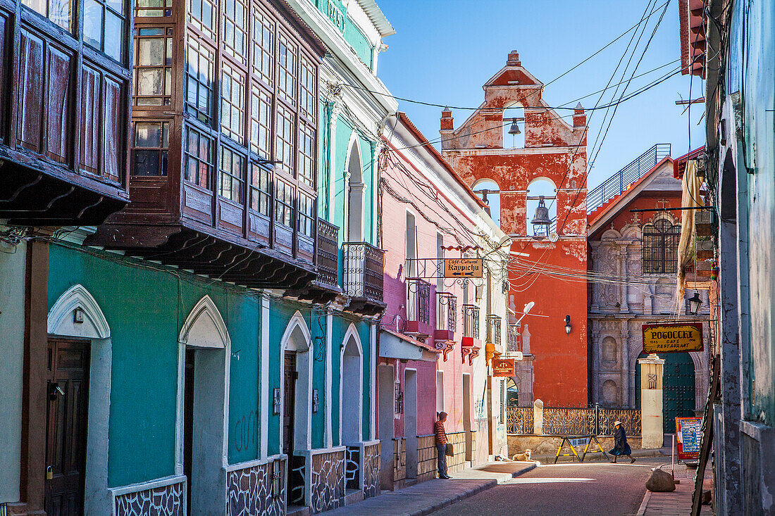 Calle Millares and Church of La Merced, Potosi, Bolivia