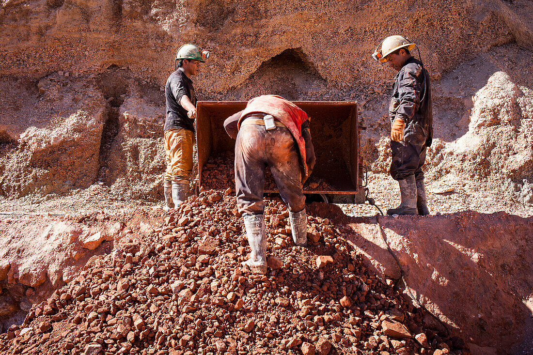 Bergleute in der Pailaviri-Mine, Cerro Rico, Potosi, Bolivien