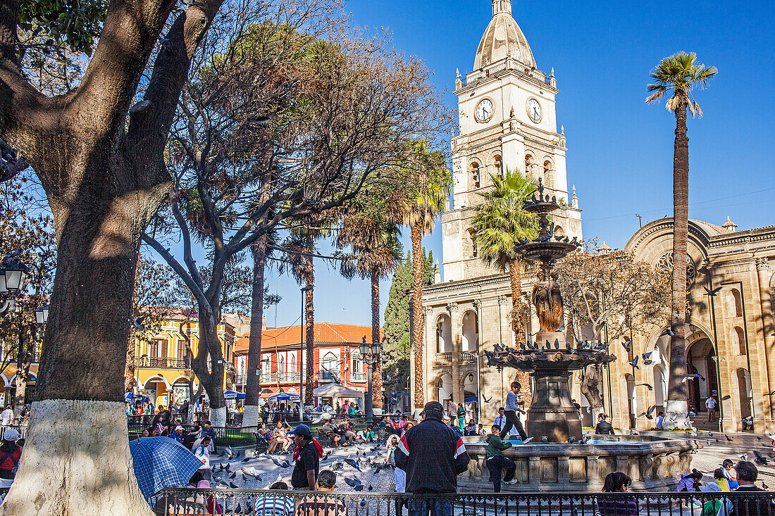 14 september square, and cathedral, Cochabamba, Bolivia